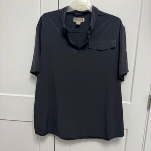 Duluth Men's Pacesetter Standard Fit Short Sleeve Polo Shirt Untucked Black 2XL